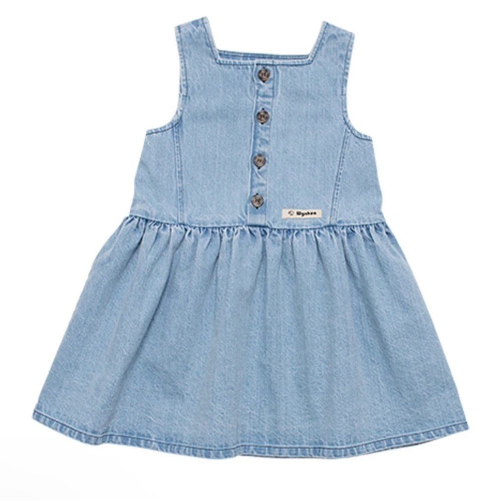Stylish Blue Denim Kids Casual Dress by Wynken